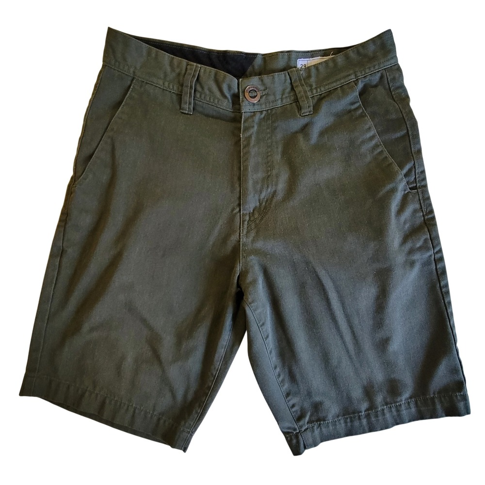 Volcom Frickin Modern Fit Shorts Mens 29 Olive Green Chino‎ Walkshorts Repreve